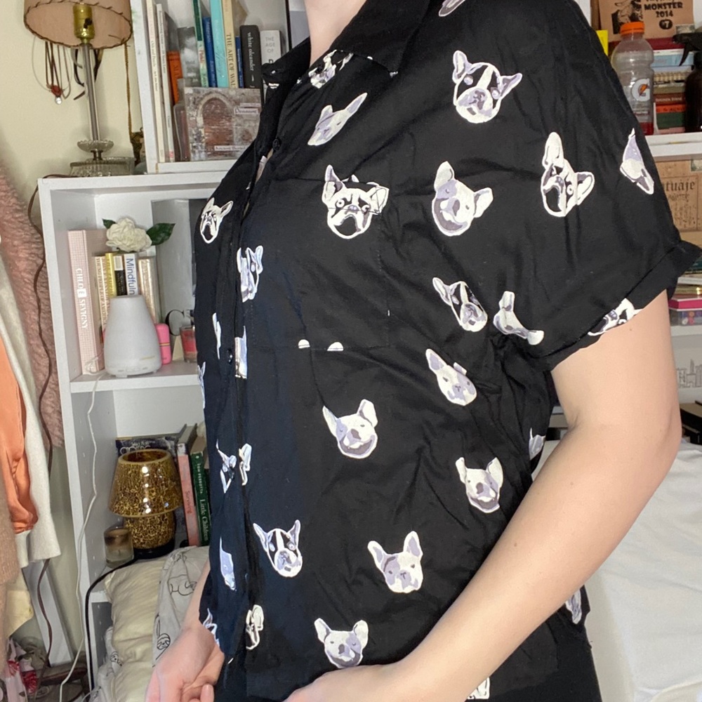 Button Down Dog Shirt with a Collar and Pocket